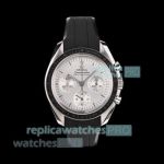 N1 Factory Swiss Clone Omega Speedmaster Silver Dial 42mm Rubber Strap Moonwatch 